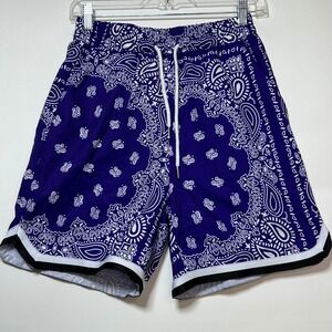 Unbranded Bandana Paisley Shorts Mens M Purple Athletic Streetwear  Basketball